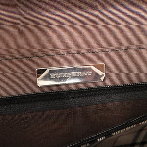 バーバリー ロゴプレート ノバチェック レザー ブラック ワンショルダーバッグ 黒 0991【中古】BURBERRY