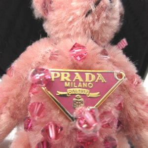 プラダ ベア クマ ラインストーン アクリル ピンク バッグチャーム キーホルダー 1000【中古】PRADA