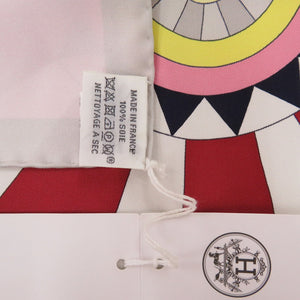 新品同様 エルメス カレ90 CHEVAL DE FETE シュヴァル ドゥ フェット シルク ピンク ROSE グレー GRIS スカーフ 1014【中古】HERMES