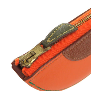 エルメス フルーツ オレンジ レザー オレンジ ブラウン □F刻印 コインケース 小銭入れ 財布 1085 【中古】 HERMES