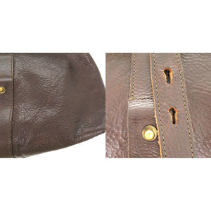 美品 フェリージ レザー ムートン ボアショルダーバッグ メッセンジャーバック ブラウン 1120【中古】FELISI