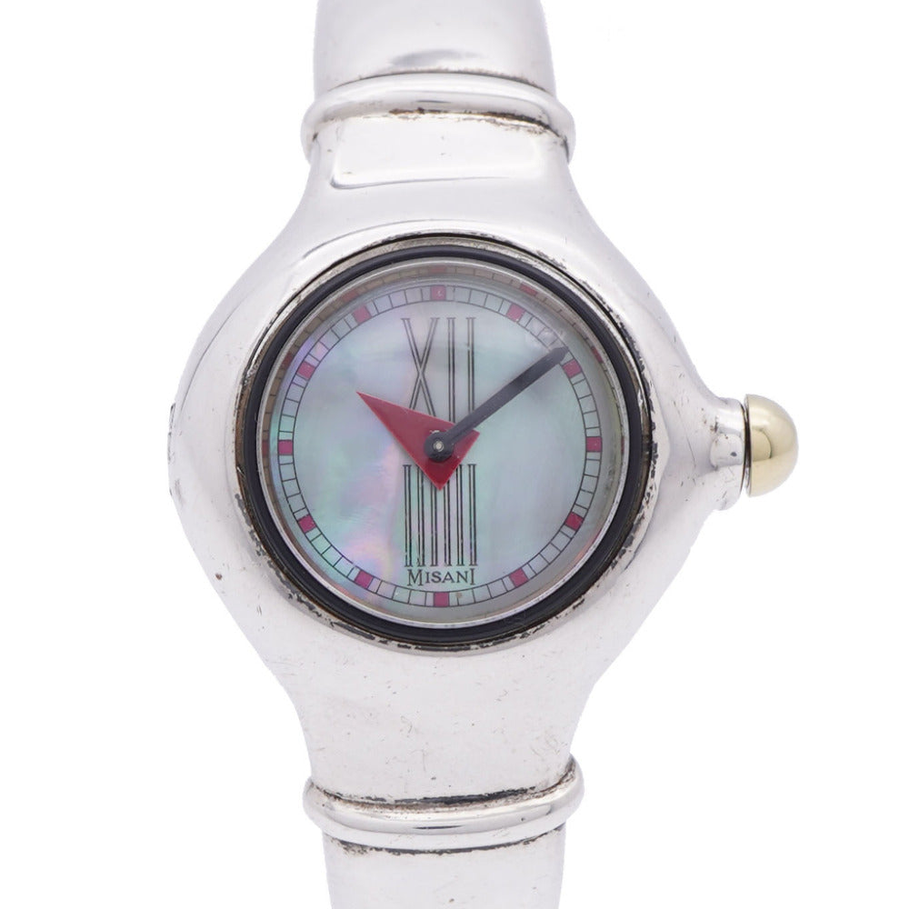 ミザーニ キャデラック シルバー 925 クオーツ 腕時計 銀無垢/レザー シェル文字盤 1162【中古】MISANI レディース