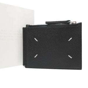 新品同様 メゾンマルジェラ SA1UI0018 レザー ブラック 黒 マネークリップ コインケース 2つ折り財布 財布 1163【中古】Maison Margiela