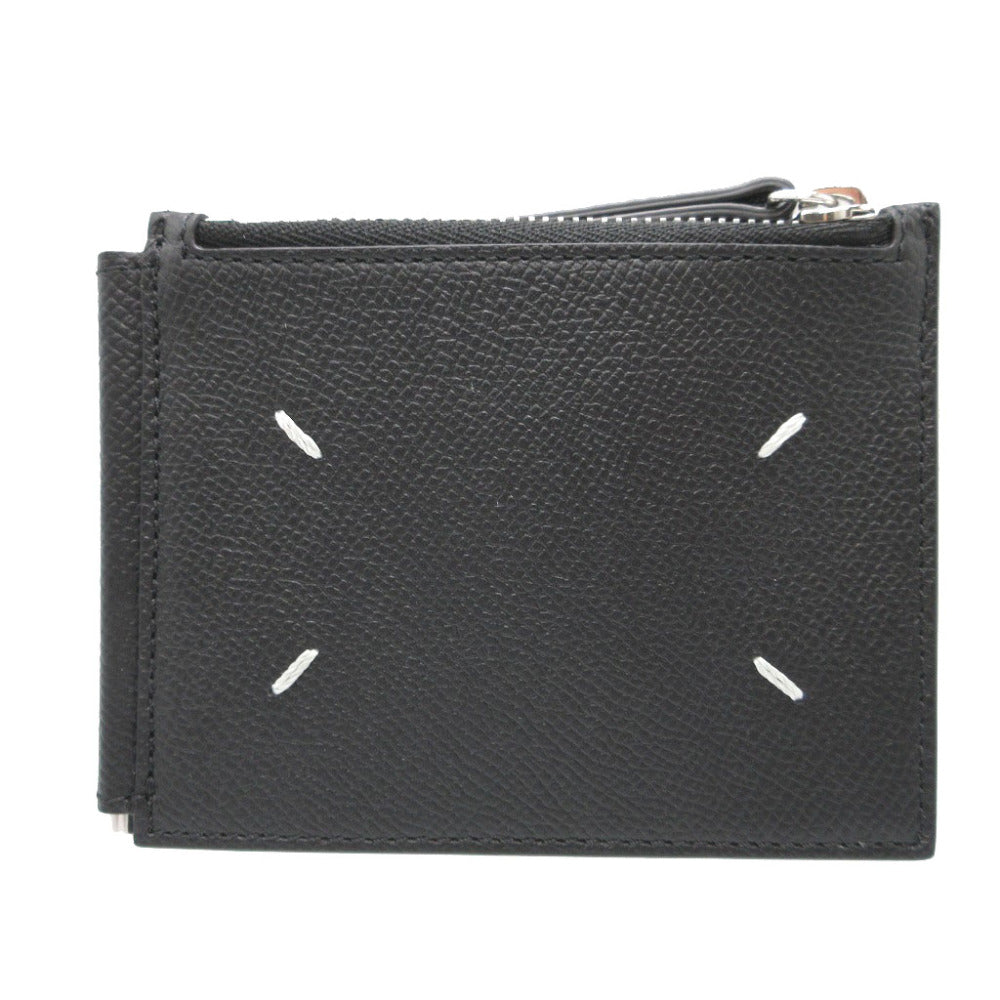 新品同様 メゾンマルジェラ SA1UI0018 レザー ブラック 黒 マネークリップ コインケース 2つ折り財布 財布 1163【中古】Maison Margiela