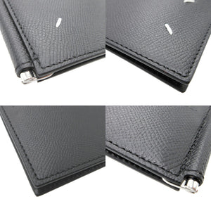 新品同様 メゾンマルジェラ SA1UI0018 レザー ブラック 黒 マネークリップ コインケース 2つ折り財布 財布 1163【中古】Maison Margiela