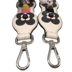 新品同様 フェンディ ストラップユー フラワー スタッズ レザー アイボリー ショルダーストラップ 1172【中古】FENDI