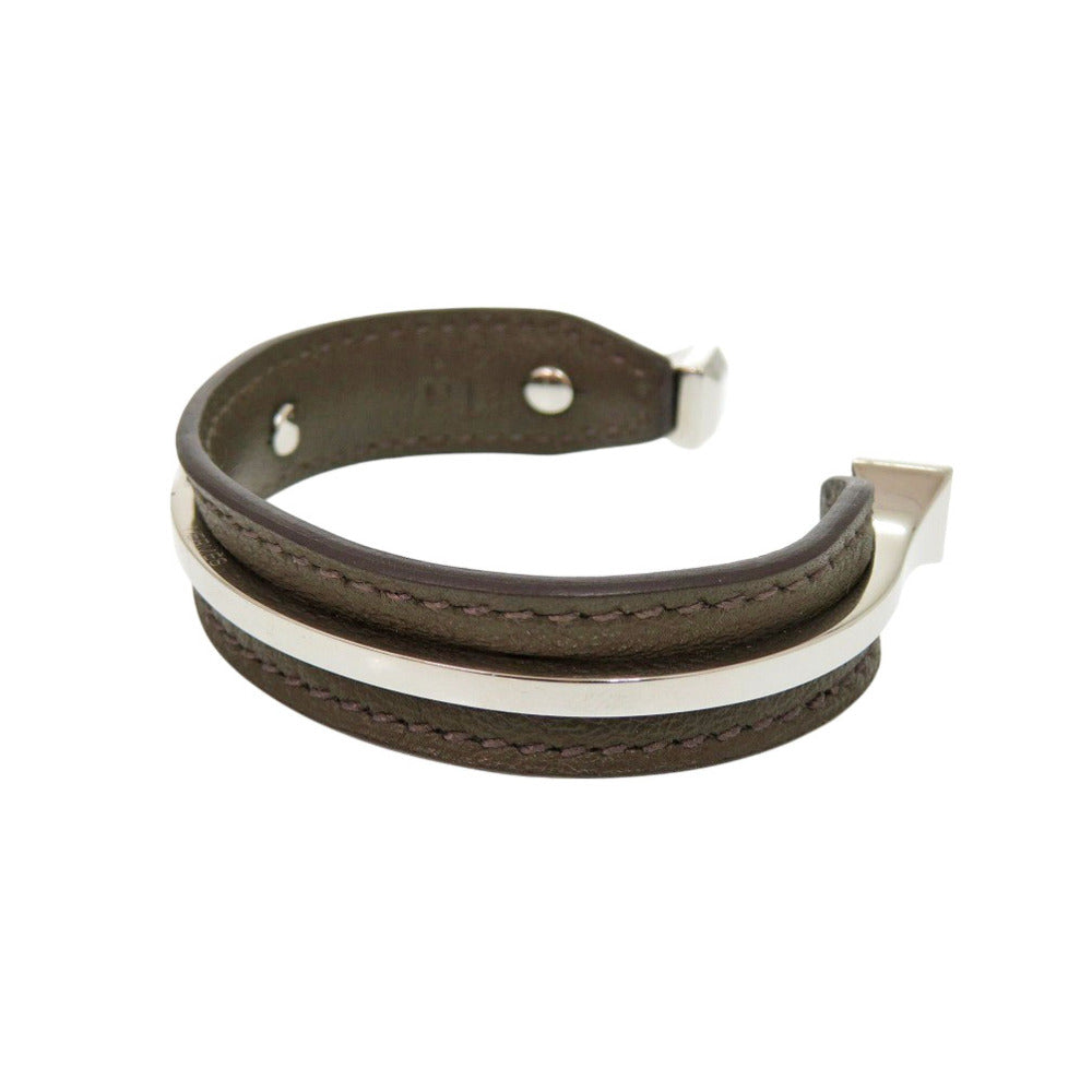 美品 エルメス バングル ヴォースイフト メタル ブラウン シルバー □P刻印(2012年製) ブレスレット 1189【中古】HERMES