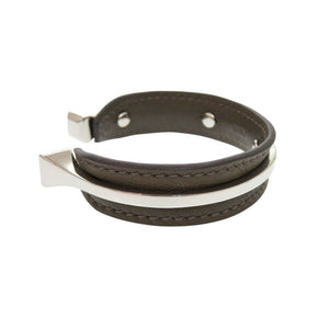 美品 エルメス バングル ヴォースイフト メタル ブラウン シルバー □P刻印(2012年製) ブレスレット 1189【中古】HERMES