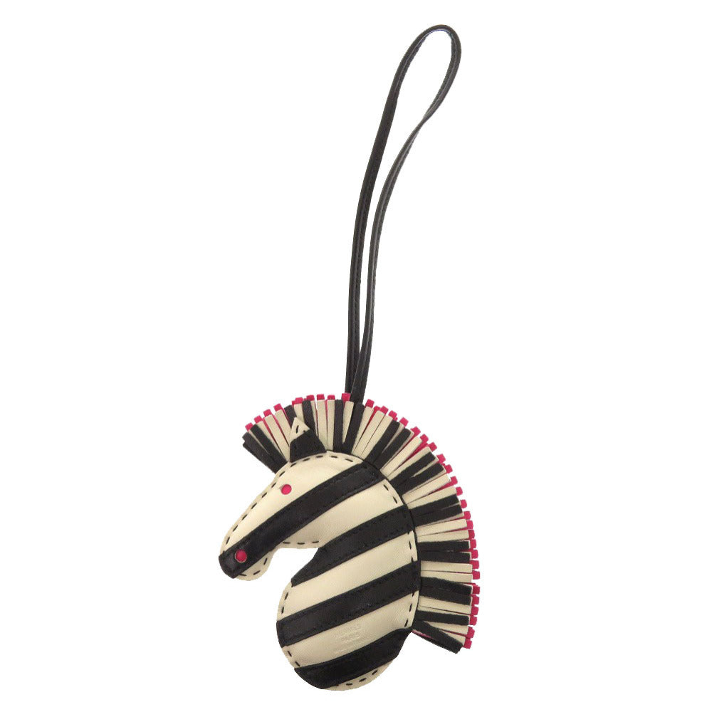 美品 エルメス ジージーサバンナ アニューミロ クレ ローズメキシコ ブラック Z刻印(2021年製) バッグチャーム 1209 【中古】 HERMES