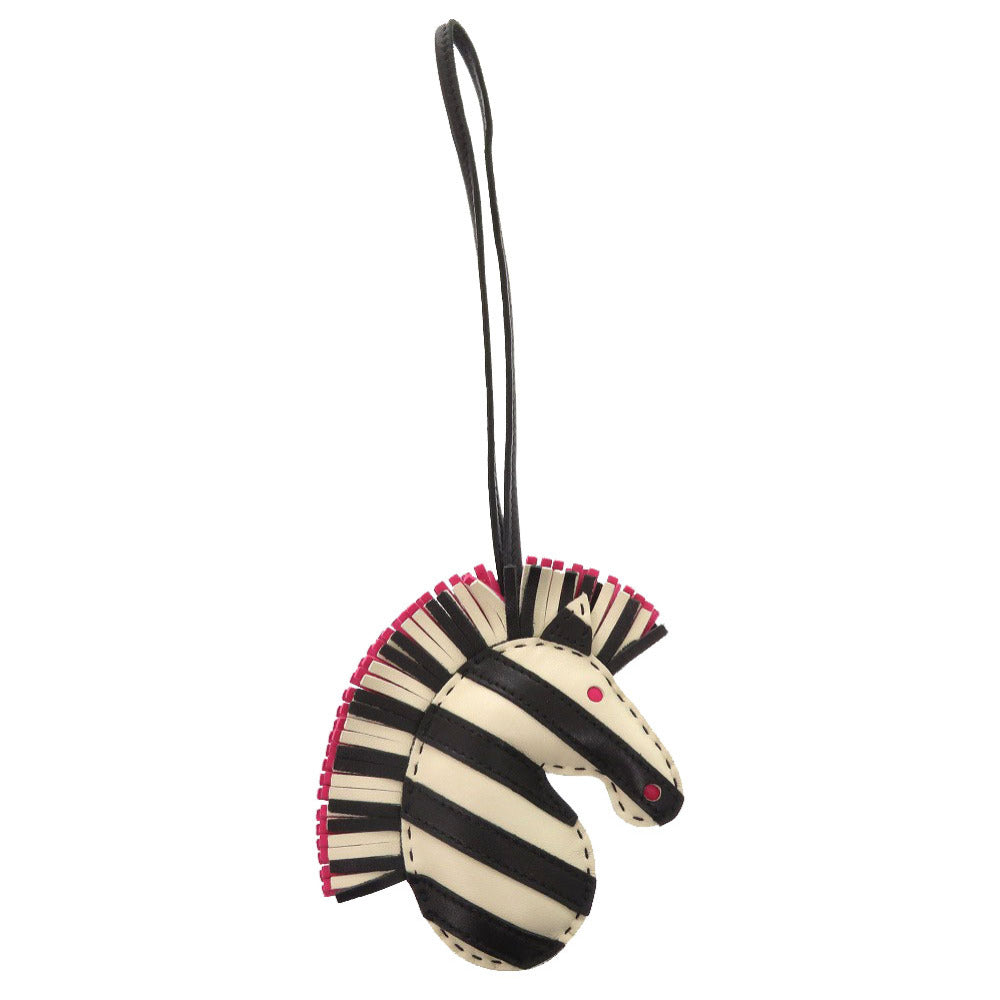 美品 エルメス ジージーサバンナ アニューミロ クレ ローズメキシコ ブラック Z刻印(2021年製) バッグチャーム 1209 【中古】 HERMES