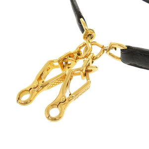 美品 エルメス ケリーストラップ トリヨンクレマンス ブラック ゴールド金具 ショルダーストラップ 黒 1211 【中古】 HERMES