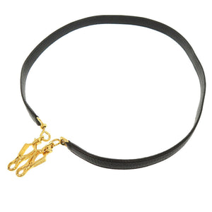 美品 エルメス ケリーストラップ トリヨンクレマンス ブラック ゴールド金具 ショルダーストラップ 黒 1211 【中古】 HERMES