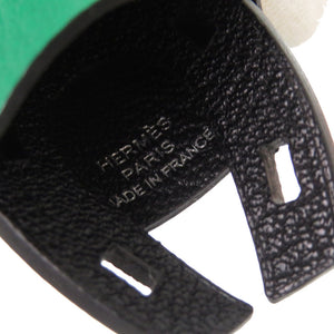 美品 エルメス ジョッキー バッグチャーム ヴォーバレニア シェーブル ブラック ミント U刻印(2022年製) キーホルダー 1221 【中古】 HERMES