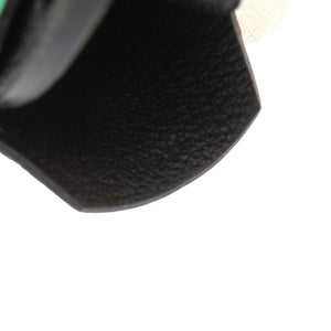 美品 エルメス ジョッキー バッグチャーム ヴォーバレニア シェーブル ブラック ミント U刻印(2022年製) キーホルダー 1221 【中古】 HERMES