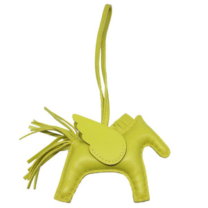 新品同様 エルメス ロデオペガサスPM アニューミロ B刻印(2023年製) ライム ソーイエロー 黄 バッグチャーム キーホルダー 1222【中古】HERMES