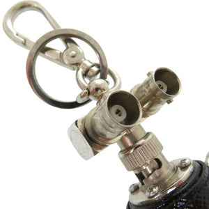 美品 プラダ トリック ロボット 1TR250  バッグチャーム キーホルダー レザー メタル ブラック シルバー ゴールド 1TR250 キーホルダー 1233【中古】PRADA