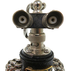 美品 プラダ トリック ロボット 1TR250  バッグチャーム キーホルダー レザー メタル ブラック シルバー ゴールド 1TR250 キーホルダー 1233【中古】PRADA