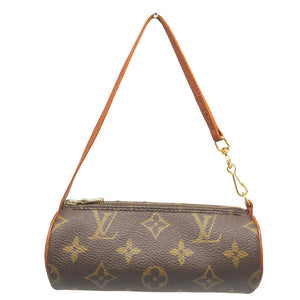 新品同様 ルイヴィトン モノグラム パピヨン 豚革 ブラウン 茶 ポーチ 1244【中古】LOUIS VUITTON