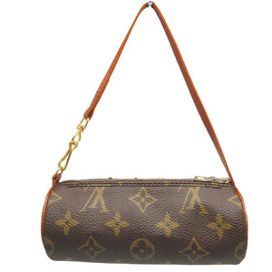 新品同様 ルイヴィトン モノグラム パピヨン 豚革 ブラウン 茶 ポーチ 1244【中古】LOUIS VUITTON