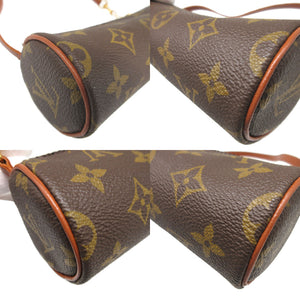 新品同様 ルイヴィトン モノグラム パピヨン 豚革 ブラウン 茶 ポーチ 1244【中古】LOUIS VUITTON