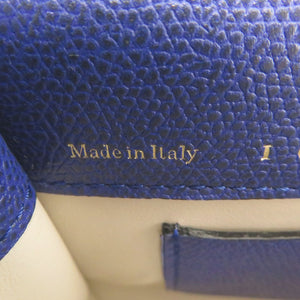 新品同様 ヴァレクストラ マイクロ イジィデ レザー ロイヤルブルー 青色 ハンドバッグ 1271【中古】Valextra