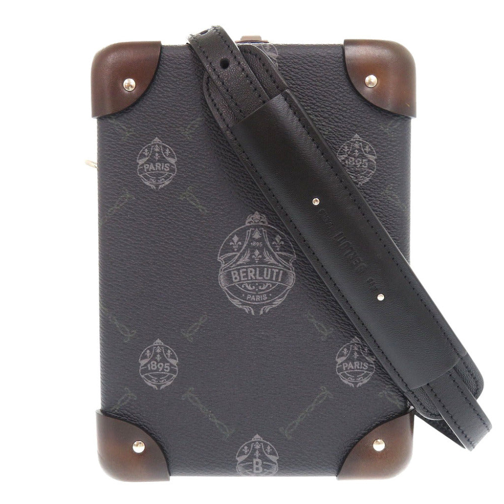 未使用 ベルルッティ × グローブトロッター シグネチャー トランク ショルダーバッグ ブラック 黒 1293【中古】BERLUTI