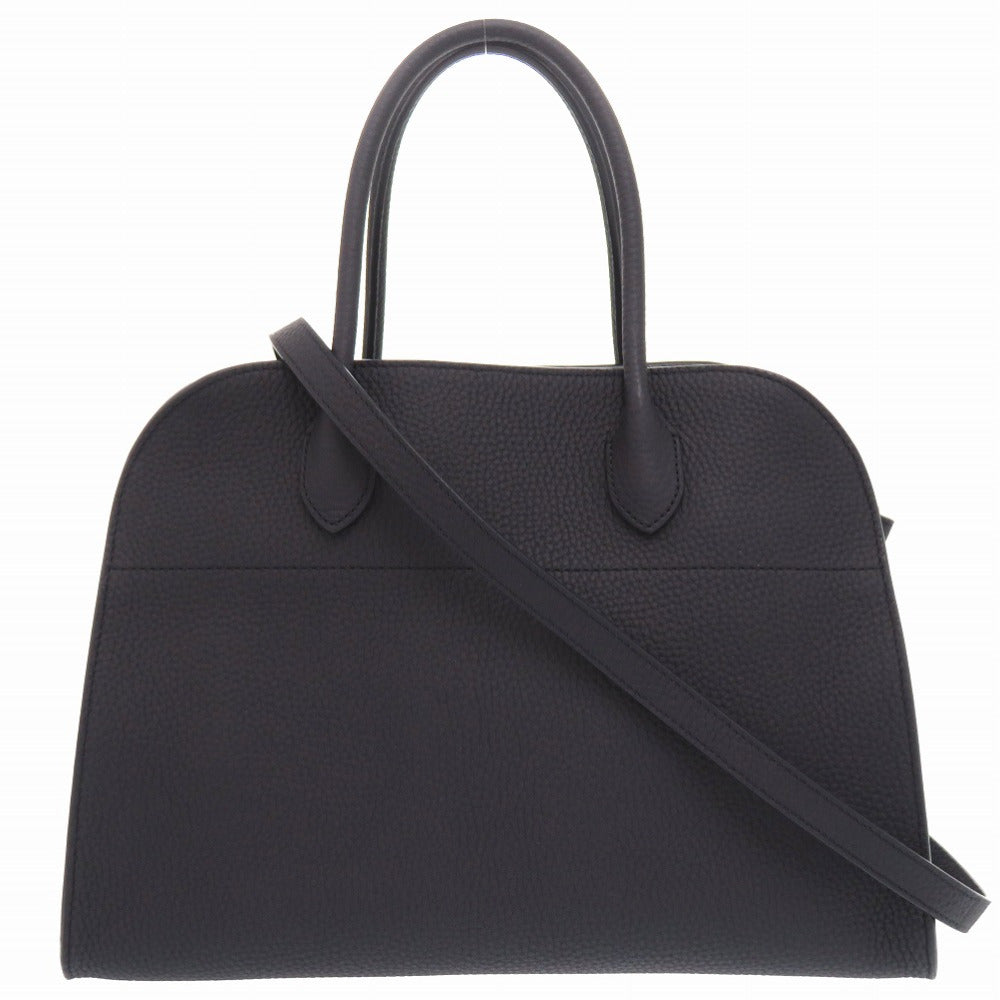 未使用 ザ ロウ マルゴー12 レザー ネイビー 2WAY ハンドバッグ 紺 1295 【中古】 THE ROW