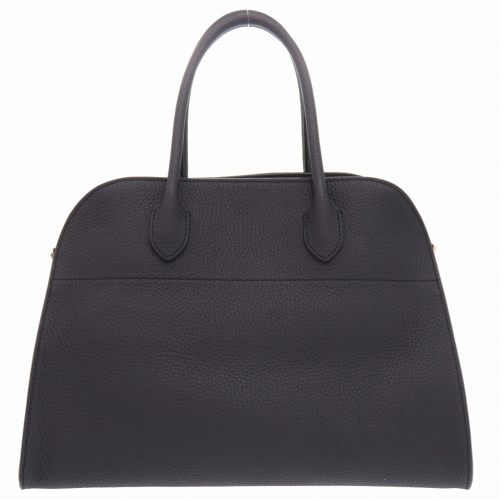 未使用 ザ ロウ マルゴー12 レザー ネイビー 2WAY ハンドバッグ 紺 1295 【中古】 THE ROW