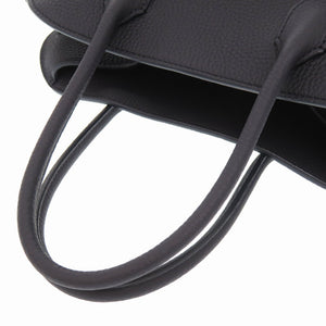 未使用 ザ ロウ マルゴー12 レザー ネイビー 2WAY ハンドバッグ 紺 1295 【中古】 THE ROW