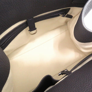 未使用 ザ ロウ マルゴー12 レザー ネイビー 2WAY ハンドバッグ 紺 1295 【中古】 THE ROW