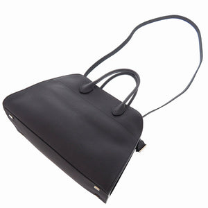 未使用 ザ ロウ マルゴー12 レザー ネイビー 2WAY ハンドバッグ 紺 1295 【中古】 THE ROW