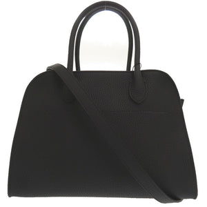 未使用 ザ ロウ ソフトマルゴー10 レザー ブラック 黒色 トートバッグ 1296【中古】THE ROW