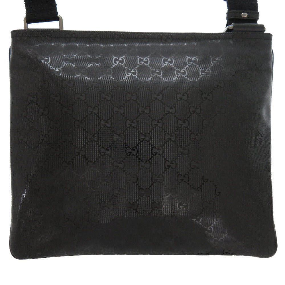 新品同様 グッチ インプリメ 201446 コーティングキャンバス レザー ブラック ショルダーバッグ 黒 1317 【中古】 GUCCI