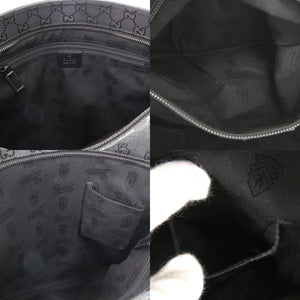 新品同様 グッチ インプリメ 201446 コーティングキャンバス レザー ブラック ショルダーバッグ 黒 1317 【中古】 GUCCI