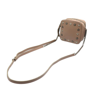 ジミーチュウ サニー スタースタッズ レザー シルバー金具 ピンク ショルダーバッグ 1320【中古】JIMMY CHOO