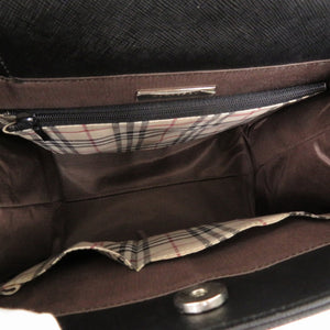 美品 バーバリー ノバチェック レザー ブラック ハンドバッグ 1341【中古】BURBERRY
