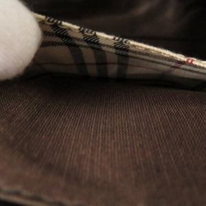 美品 バーバリー ノバチェック レザー ブラック ハンドバッグ 1341【中古】BURBERRY