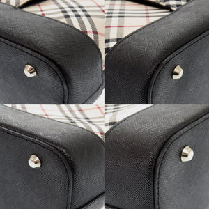 美品 バーバリー ノバチェック レザー ベージュ ハンドバッグ 1345【中古】BURBERRY