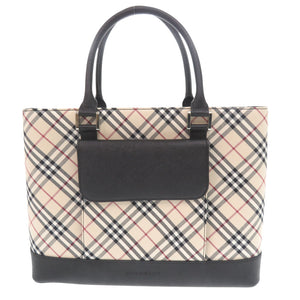美品 バーバリー ノバチェック レザー ベージュ ハンドバッグ 1345【中古】BURBERRY