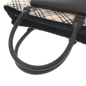 美品 バーバリー ノバチェック レザー ベージュ ハンドバッグ 1345【中古】BURBERRY