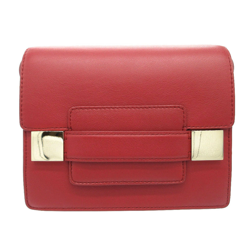 新品同様 デルヴォー マダム ミニ ショルダーバッグ レザー ワインレッド 赤 1368【中古】DELVAUX