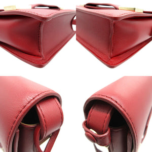 新品同様 デルヴォー マダム ミニ ショルダーバッグ レザー ワインレッド 赤 1368【中古】DELVAUX