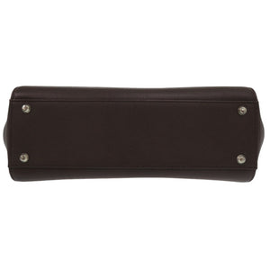 美品 バーバリー チェック レザー ブラウン トートバッグ 茶 1375【中古】BURBERRY