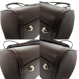 美品 バーバリー チェック レザー ブラウン トートバッグ 茶 1375【中古】BURBERRY