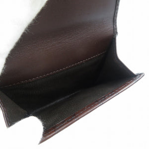 新品同様 グッチ 112726 グッチシマ レザー シルバー金具 ダークブラウン Wホック 二つ折り財布 1389【中古】GUCCI