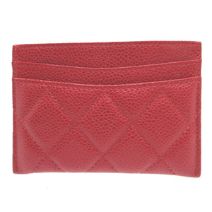 美品 シャネル 21番台 キャビアスキン レッド 赤 パスケース カードケース 1397【中古】CHANEL