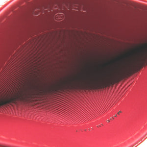 美品 シャネル 21番台 キャビアスキン レッド 赤 パスケース カードケース 1397【中古】CHANEL