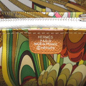 新品同様 エルメス アザップ コンパクト シルクイン U刻印(2022年製) ヴォーエプソン シルク ゴールド コインケース 財布 1402【中古】HERMES