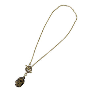 新品同様 エルメス シェーヌダンクル バッファローホーン メタル ブラウン ゴールド ネックレス 1429【中古】HERMES