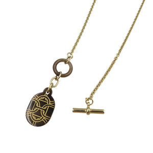 新品同様 エルメス シェーヌダンクル バッファローホーン メタル ブラウン ゴールド ネックレス 1429【中古】HERMES